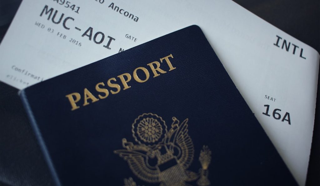 Passport and visa application documents for FAQ page